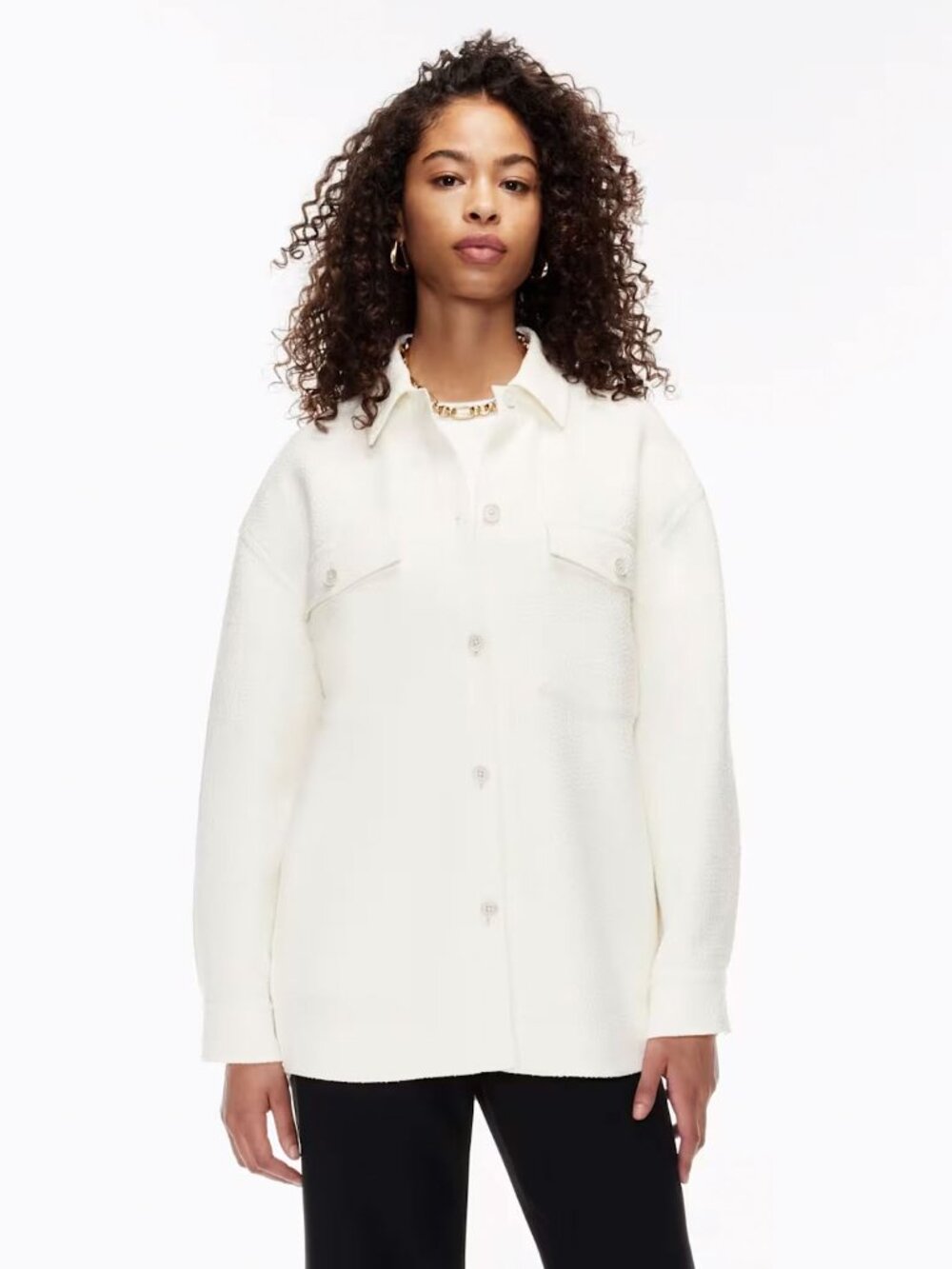 Aritzia Babaton Joan Shirt Jacket Oversized Shacket Linen Tweed Neutral XS / S